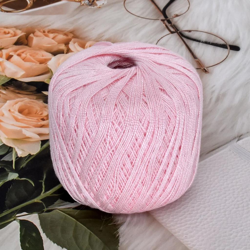 50g/ball Worsted 2 Ply Middle Thin 0.8mm 8# Lace Cotton Yarn 100% Cotton Crochet Thread for Hand Knitting Sewing 400m/437yd