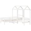 Solid Wood Bed and Bench with Roof White 75x190 Cm Pine Wood