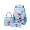 School Season Printed Student Schoolbag Backpack Shoulder Pencil Bag Three-Piece Set