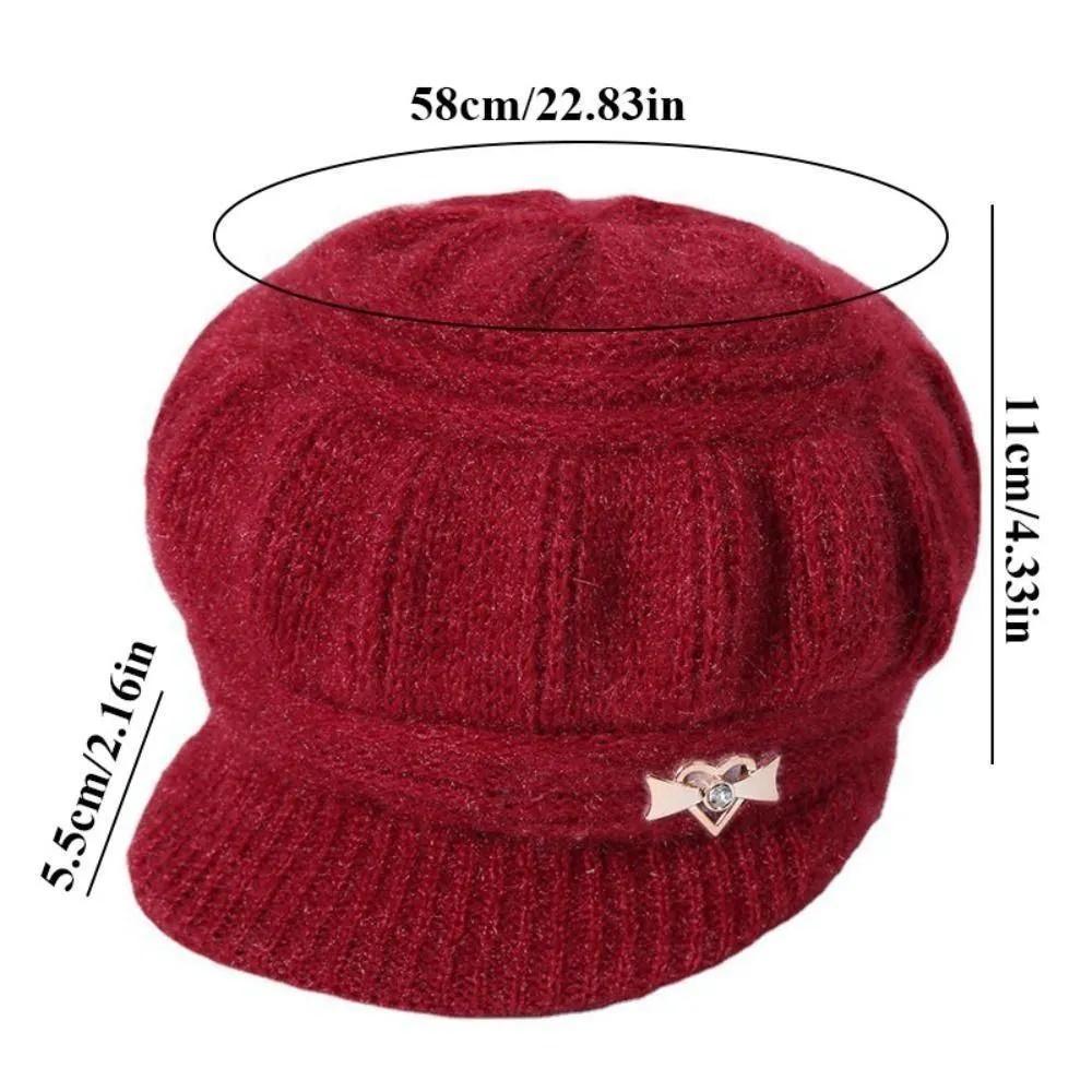 

Winter Fleece-lined Hat For Middle-aged And Elderly Women, Acrylic Yarn Wool Hat, Warm Hat For Seniors In Winter.