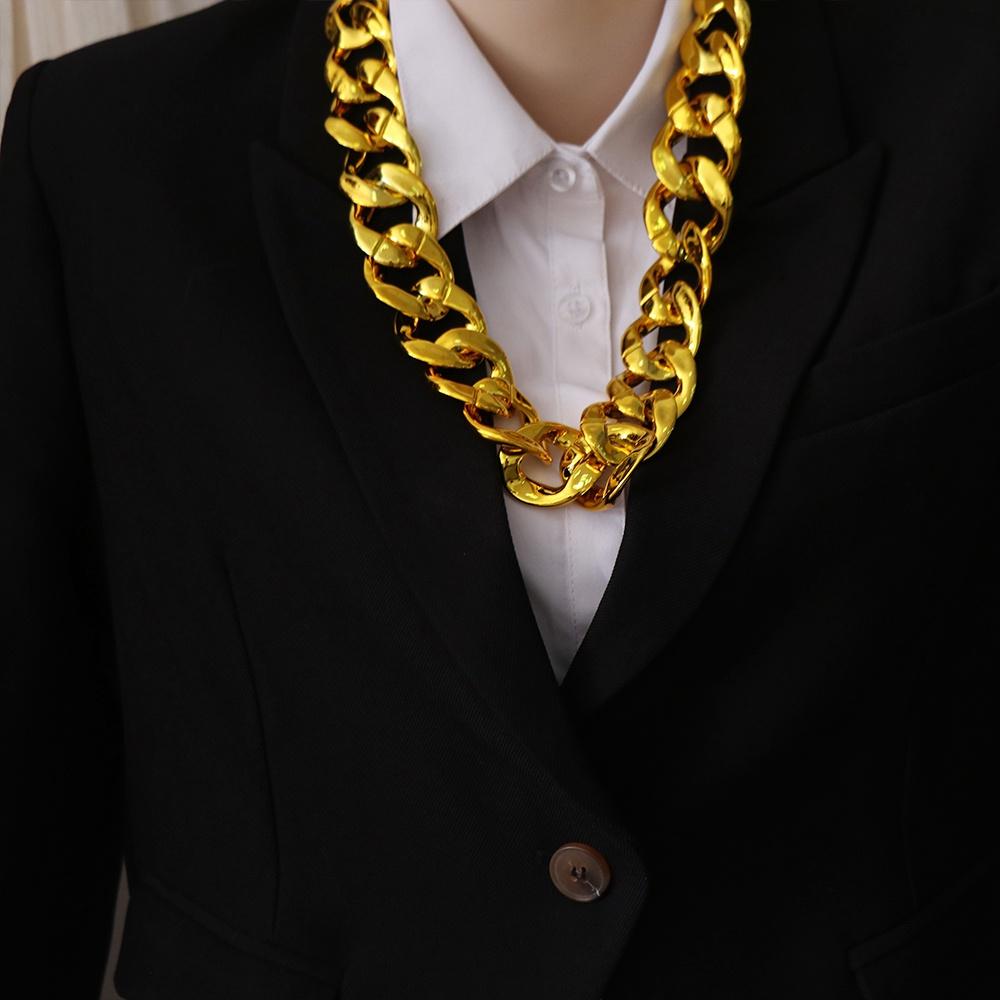 Niche Design Men Exaggerated Necklace Punk Thick Chain Necklace Sweater Chain Fashion Jewelry