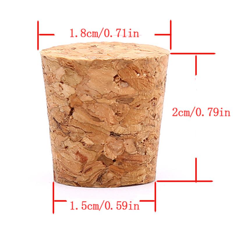 100Pcs Tapered Natural Cork Bottle Stoppers Wine Corks Crafts 18*15*20Mm