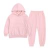 Children's Solid Color Hooded Long Sleeve Top and Pants Set for Medium and Large Boys and Girls - Trendy Autumn Clothing
