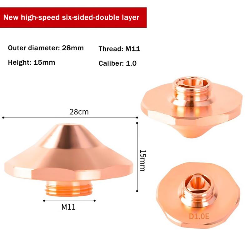 High Speed Sp-S Laser Nozzle High Quality D28Mm Caliber 1.0-4.0 For Wsx Raytools Bm06K Fiber Laser Head Consumables