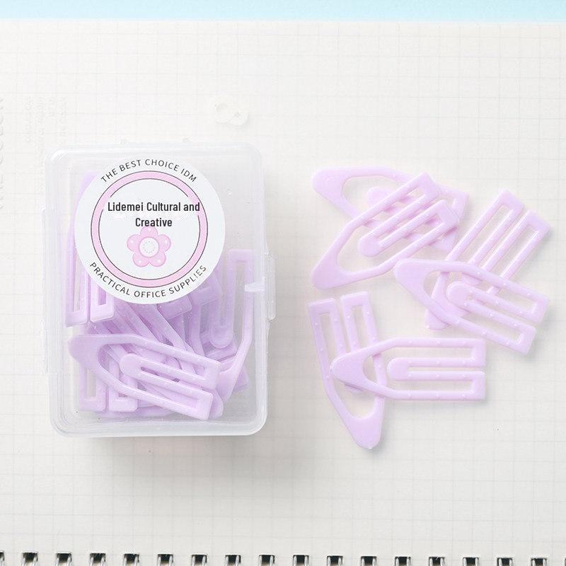 Macaron Color Boat-Shaped Paper Clips, Creative Boxed Set with Large & Small Metal Clips for Office Use