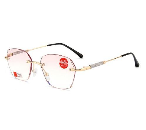 

Small frame elderly glasses fashion frameless reading glasses resin point drill reading glasses 400