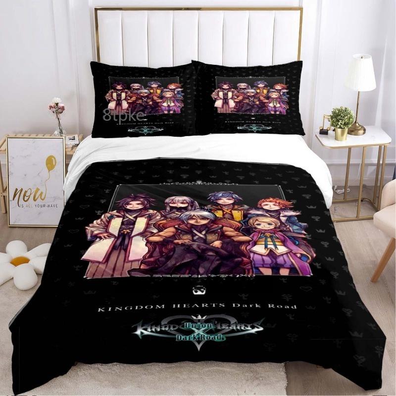 Fashion 3d Print Anime Game Kingdom Heart Bedding Set Single Twin Full Queen King Size Bed Set Adult Kid Bedroom Duvetcover Sets
