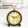 Retro Battery Alarm Clock Hangable Decoration Wall Clock Energy Saving Mechanical Clock  School