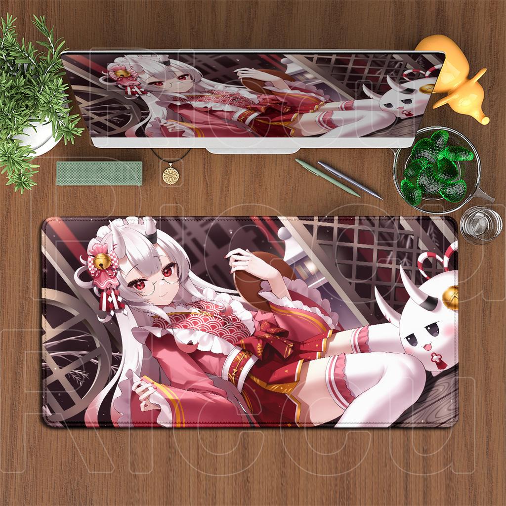 Anime Non-slip Rubber Mouse Pads Large Gamer Desktop Cabinet Carpets Hololive Nakiri Ayame Mauspad Office XXL Gaming Accessories