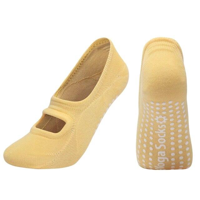 Damen Yoga Socken, atmungsaktiv, Silikon, rutschfest, Pilates Socken, Baumwolle, rückenfrei, Damen Fitness, Tanz, Ballett, Sport Socken Hausschuhe