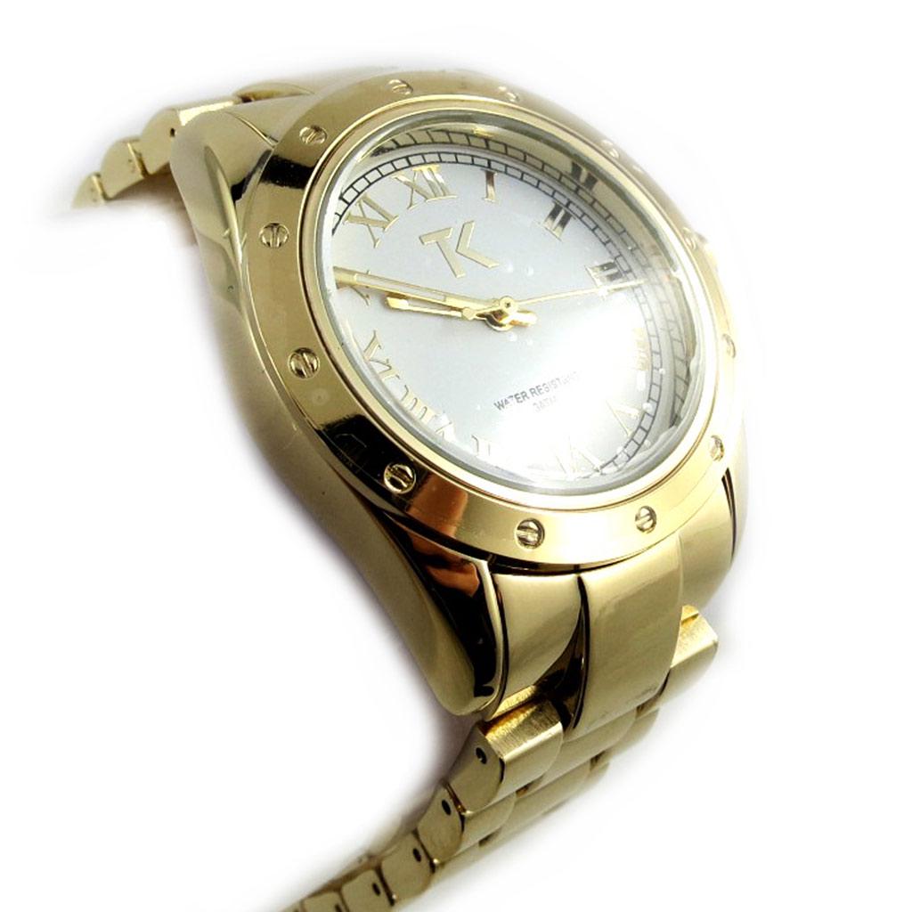 Les Trésors De Lily [N2444] - Montre femme 'Trendy' blanc doré