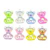 Colorful Resin Cartoon Bear Keychain: Cute Electroplated AB Pendant for DIY Jewelry