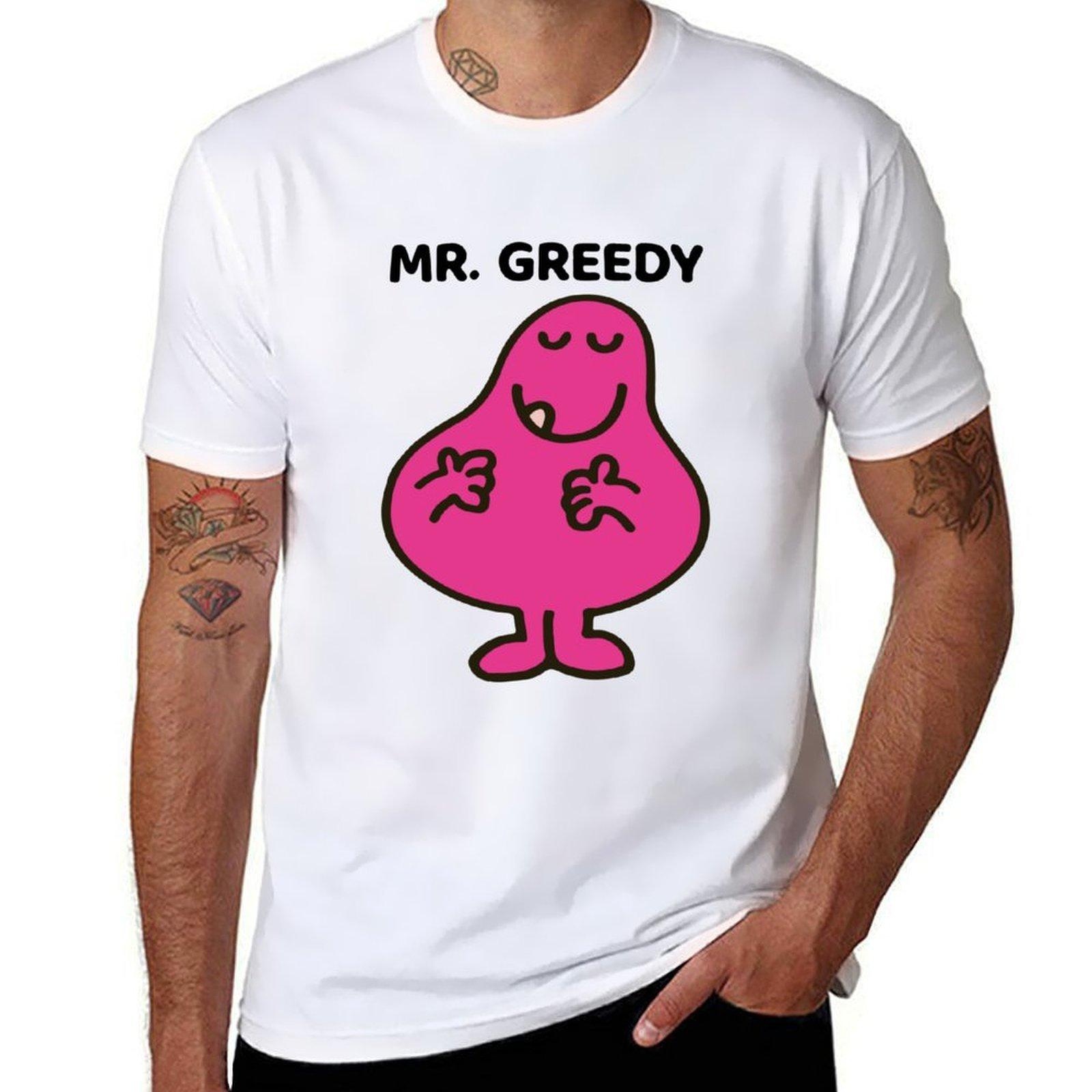 

MR. GREEDY T-Shirt g man t shirts for men essential t shirt cotton tshirt 100% T-Shirt L
