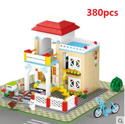 Haus Villa Architektur Cottage Modell Bausteine Ziegel Freunde Für Mädchen Strand Hütte Modulare Home Village Kreative Stadt Shop
