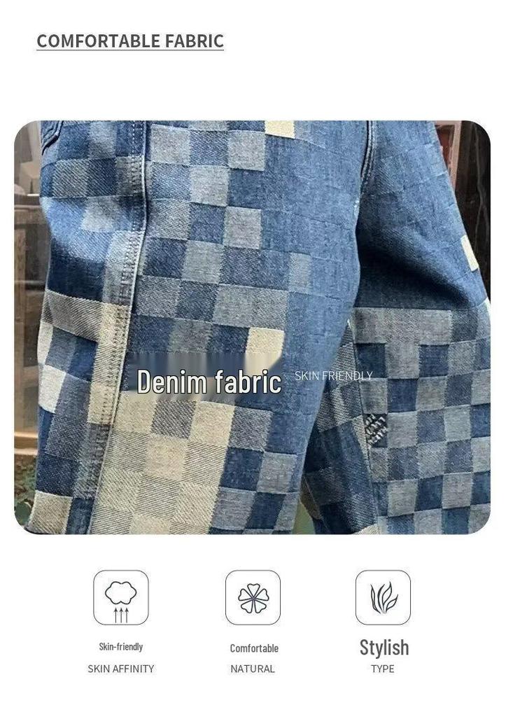 Hong Kong Style Trendy 2026 Men's Hip Hop Letter Jeans: High Street Rogue Cool Long Pants