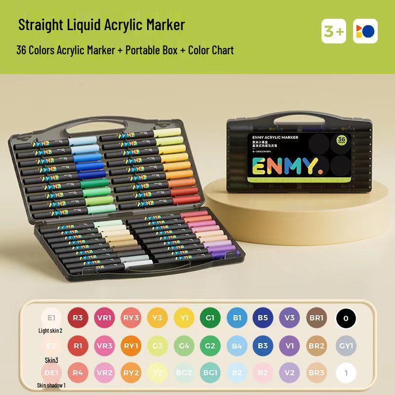 Enmi Kleine Schwarze Box Flüssigmarker Stift für Kinderkunst und Studenten-Schichtungen