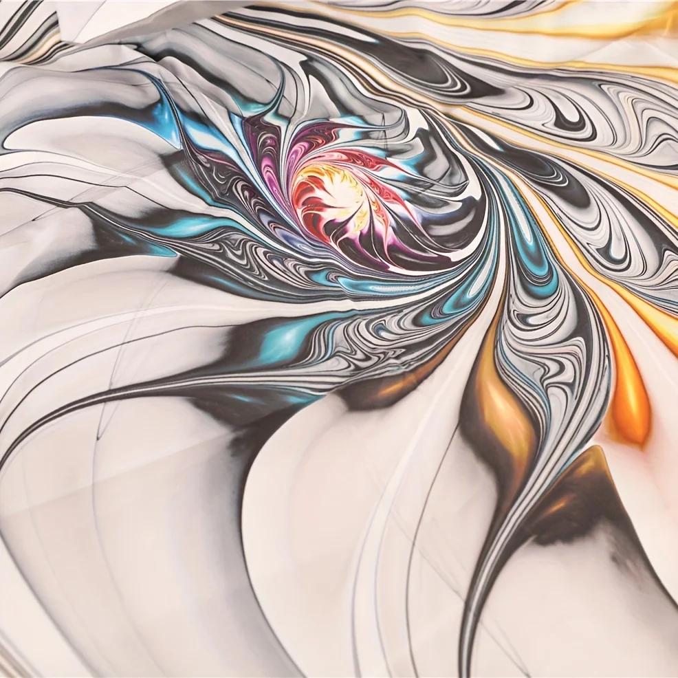 3D Psykedelisk Blomstermønstret Dynetrekksett Abstrakt Blomsterprint Sengetøy for og Soveromsdekor Inkluderer Dynetrekk og Putetrekk