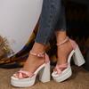 New Fashion Women Pumps Retro Mary Janes Chunky Heels Sandals Spring Platform Dress Party Wedding Basic Shoes Woman Big Size