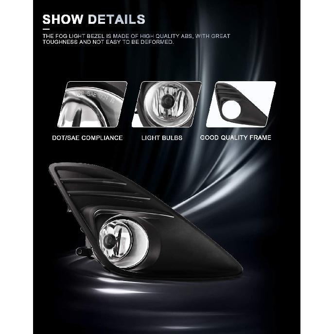 Fog Lights for 2012-2014 Toyota Camry (Not fit SE models) 2PCS OEM Replacement Fog Lamps AUTOWIKI
