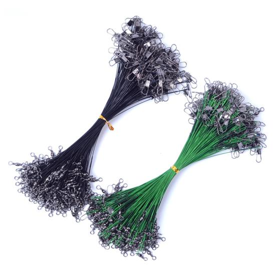 MUQZI Sports Accessory 20Pcs Anti-Bite Steel Wire Leader Swivel Fishing Line Tackle Tool Fish Accessory