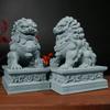 Blue Sandstone Lion Ornaments, Traditional Stone - Carved Auspicious Beasts, Multi - Size Tea Pet Desktop Decor
