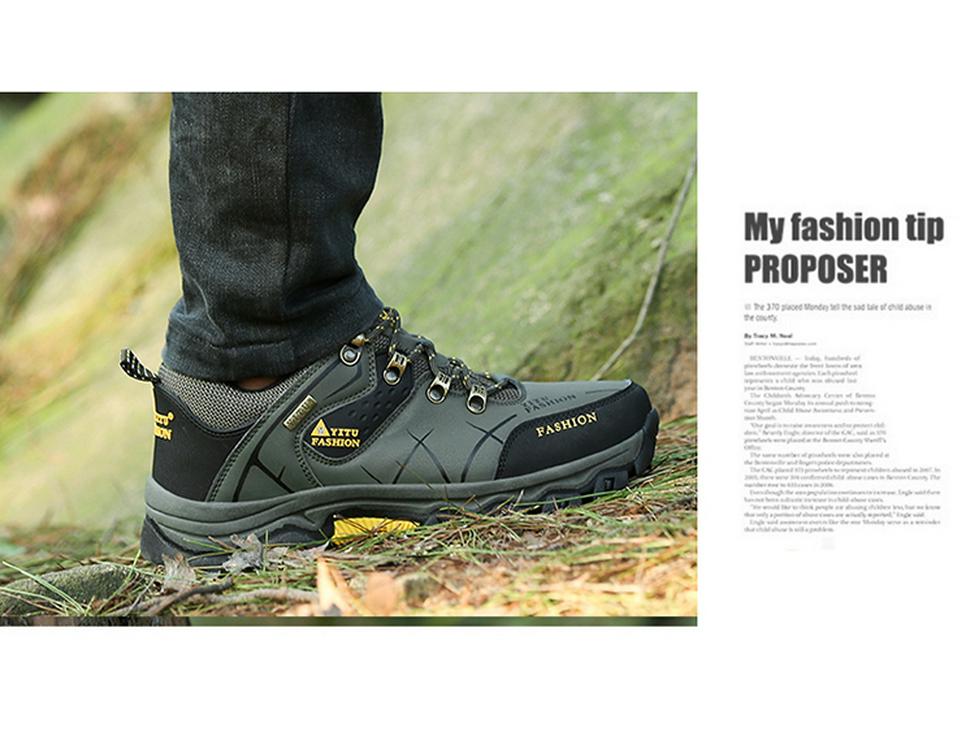 Men's Plus Size Work & Hiking Shoes - Autumn/Winter, Wear-Resistant, Construction & Outdoor Protection.
