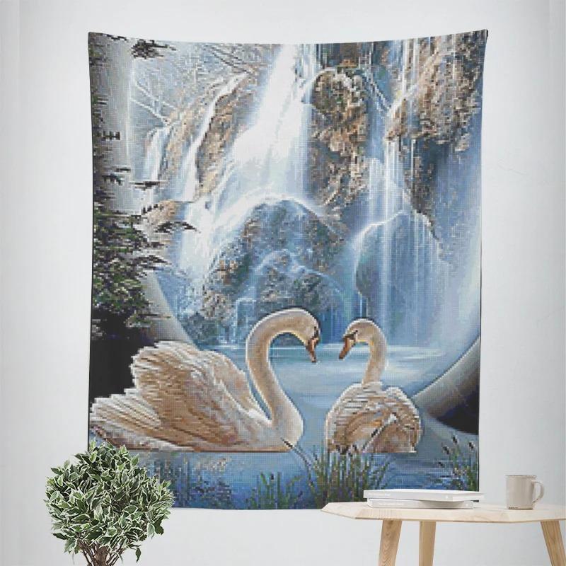 Beautiful Swan Decorative Tapestry Home Wall Decor Office Living Room Tapestry