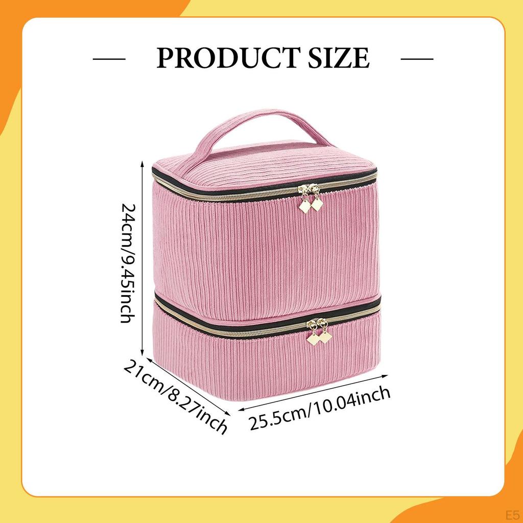 Nail Polish Storage Bag Carrying Case Dustproof Large with Handle Organizer Box for Lipstick Perfume