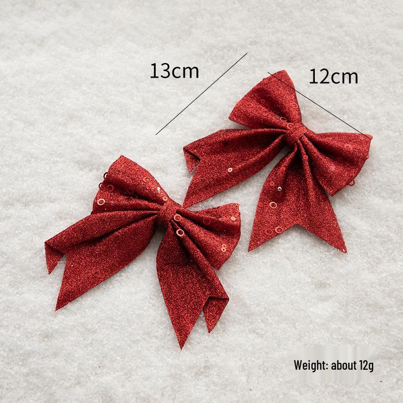 NUCHI Sequined Christmas Bow for Tree, Wreath, or DIY Decorations