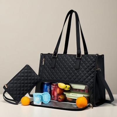 Insulated 2-in-1 Large Lunch and Laptop Crossbody Bag for Women