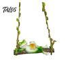 Outdoor Hanging Figurines Creative Frog on a Swing Ornament, Cute Resin Garden Decor for Trees Nature Lover Gifts Patio Balcony, Micro-Landscape