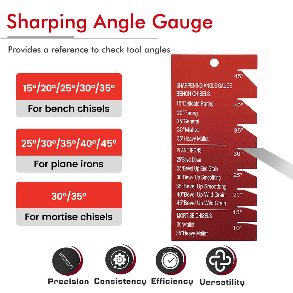 Chisel Honing Guide Kit Wood Honing Guide for Chisels and Planes Width 0.1" To 2.8" with Sharpening Angle Fixture Angle Gauge