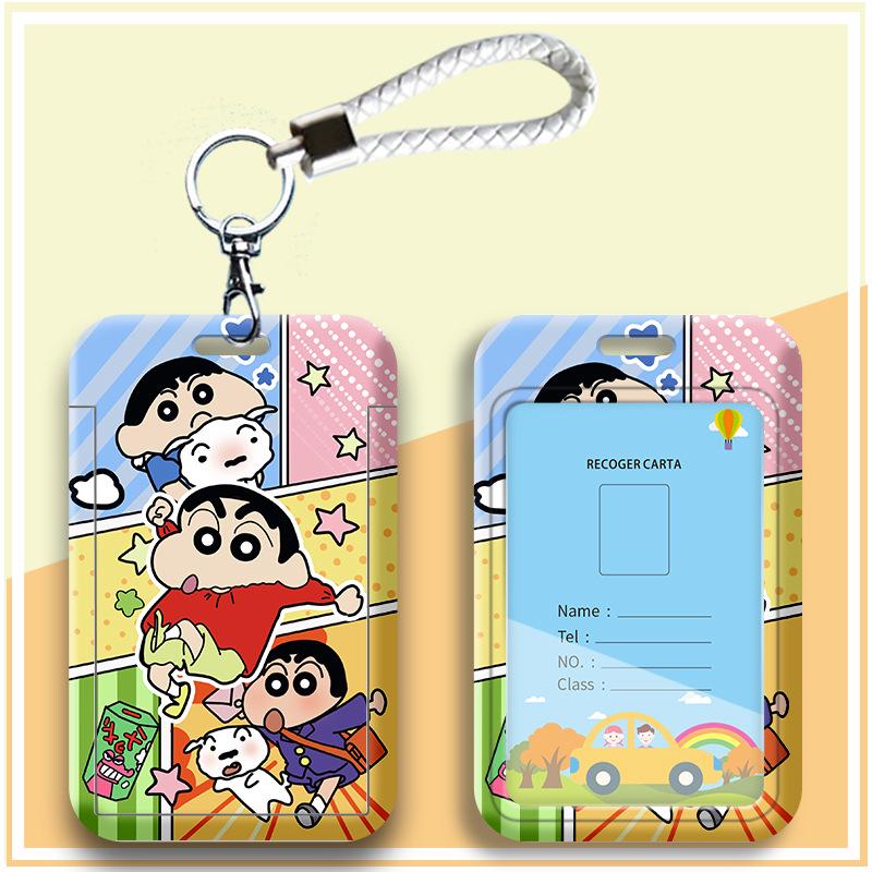 Crayon Shin-chan Cartoon Student Lanyard ID Badge Holder for Campus Use