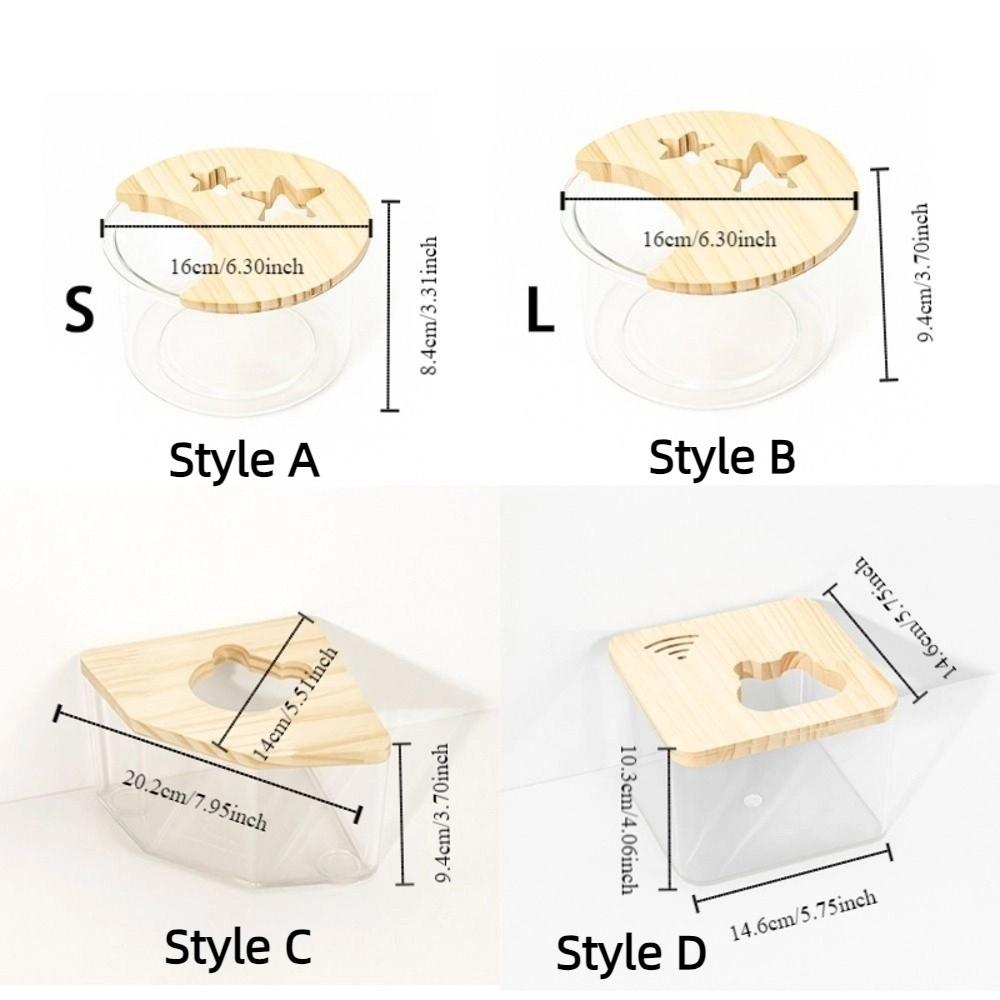 Transparent Hamster Bathtub Star Moon Shape Anti-leak Hamster Sand Bath Box with Cover Hamster Bathroom Pet Cleaning