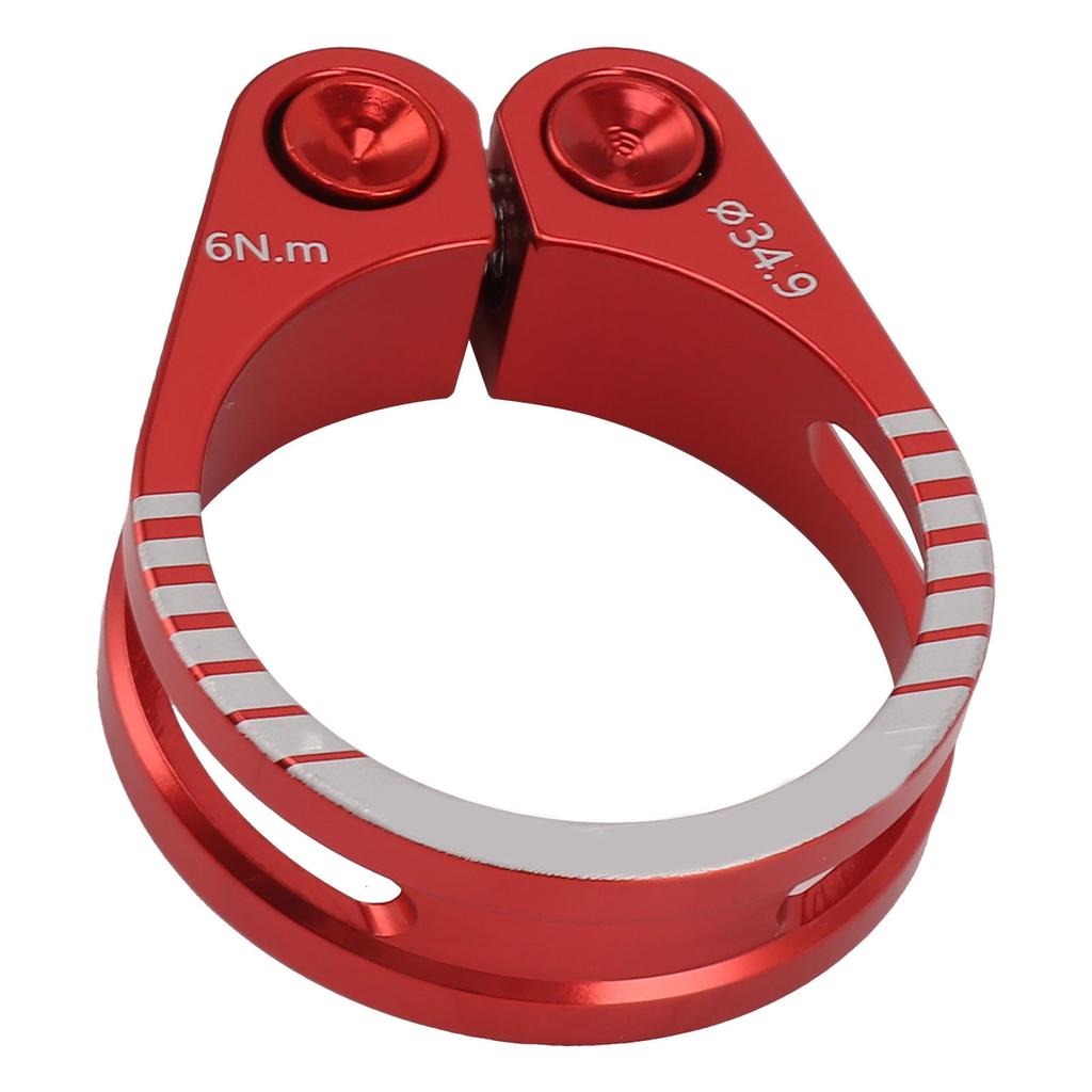 Bike Seat Post Clamp Aluminum Alloy Adjustable Bicycle Seatpost Lock Clamp Quick Release for Replacement Red 34.9mm