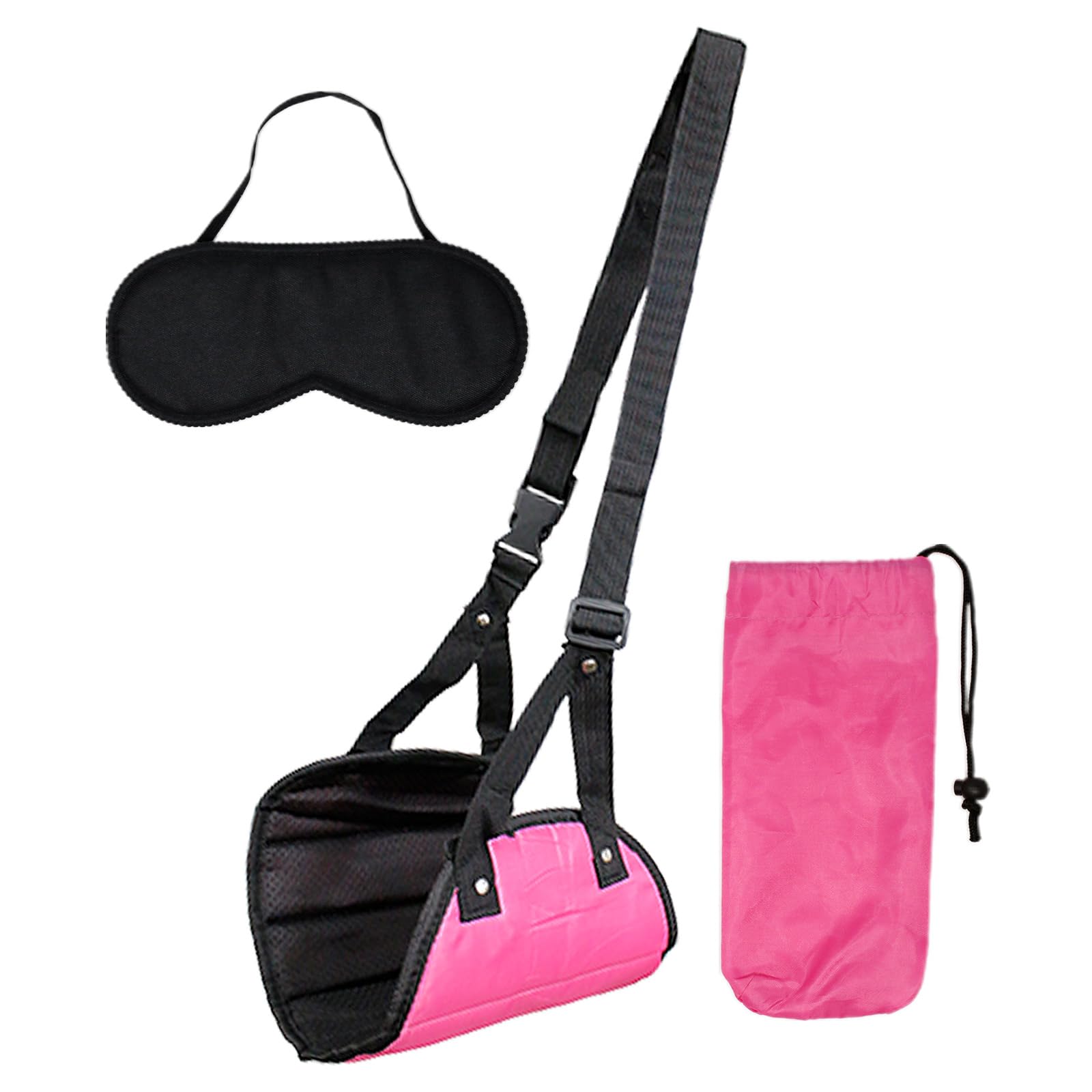 

mitas Footrest Eye Mask Set с сумкой для хранения для ног, ног, ног, автомобилей, самолетов, путешествий, работы, отдыха, пряжка, прочный, сетчатый, не потеющий, подушка, розовый