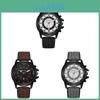 Military Style Quartz Watch For Men With Calendar Function And Leather Strap