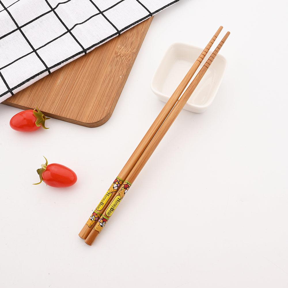 Opakovaně použitelná sada 5 párů Ručně vyráběné bambusové hůlky v japonském stylu Přírodní dřevěné hůlky Sushi Jídlo Kočičí květina Vícebarevné dřevěné hůlky