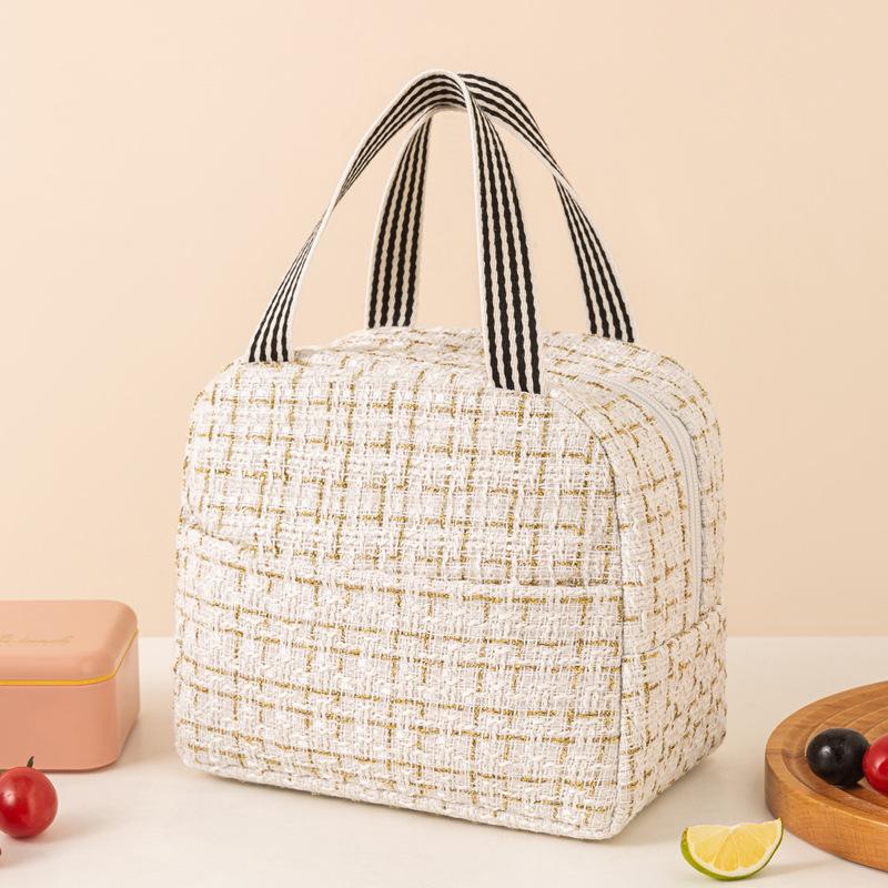 

1pcs Creative Lunch Insulated Bag Outdoor Large-Capacity Bento Tote Food Storage Pouch for Picnic & Daily Lunch Carrying бежевый