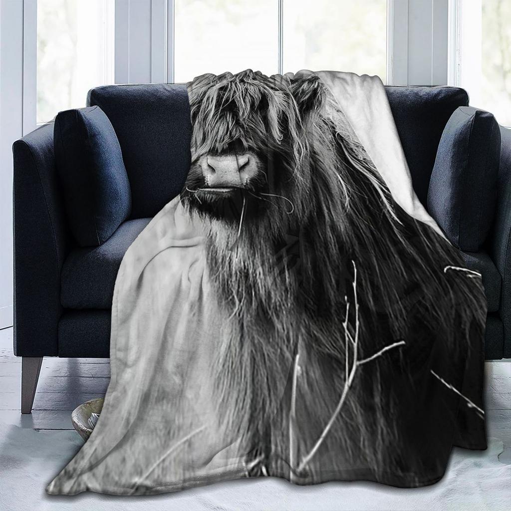 Young Highland Cow Blankets Fleece Sofa Throw Blanket Breathable for Couch Bedding Outdoor Throws Bedspread Quilt