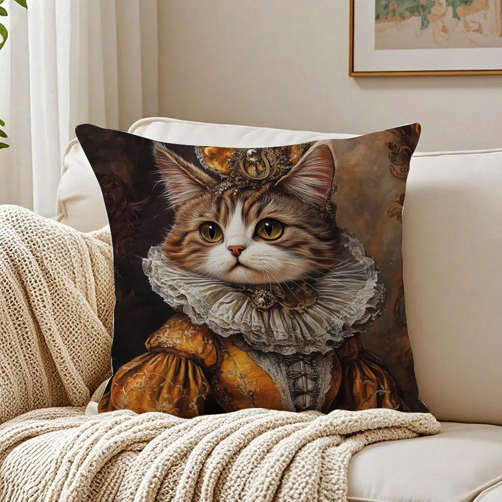 Süße Katze Druck Dekorativ Verspielt Kunst Kissenbezug Kissenbezug Milbenschutz Wohnzimmer Sofa Dekor Kissen Raum