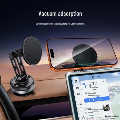 Faltbarer drehbarer magnetischer Aluminium-Autohalter mit doppelseitiger Saugnapfbefestigung für die Navigation