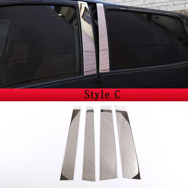 For Toyota Tundra 2014- Stainless steel Silver Car window Center pillar Rear window Door trim Stickers Car Accessories Style C