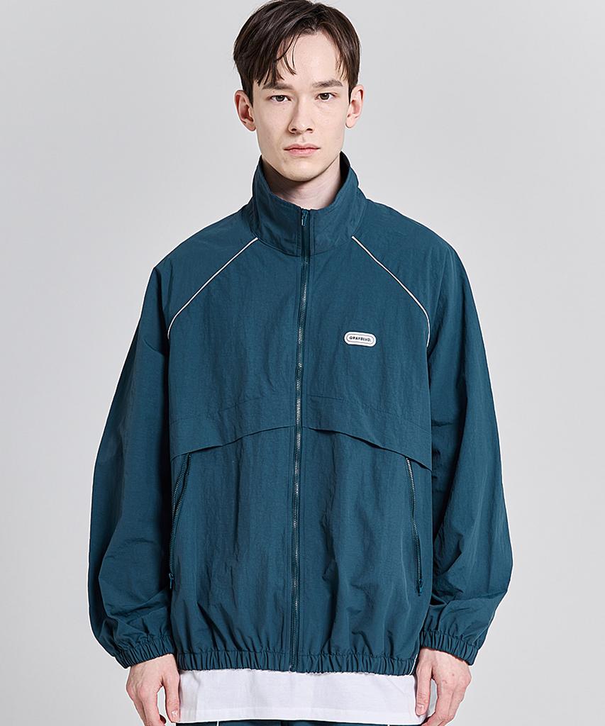 Grayblvd Bastu Piping Windbreaker (Bluegreen)