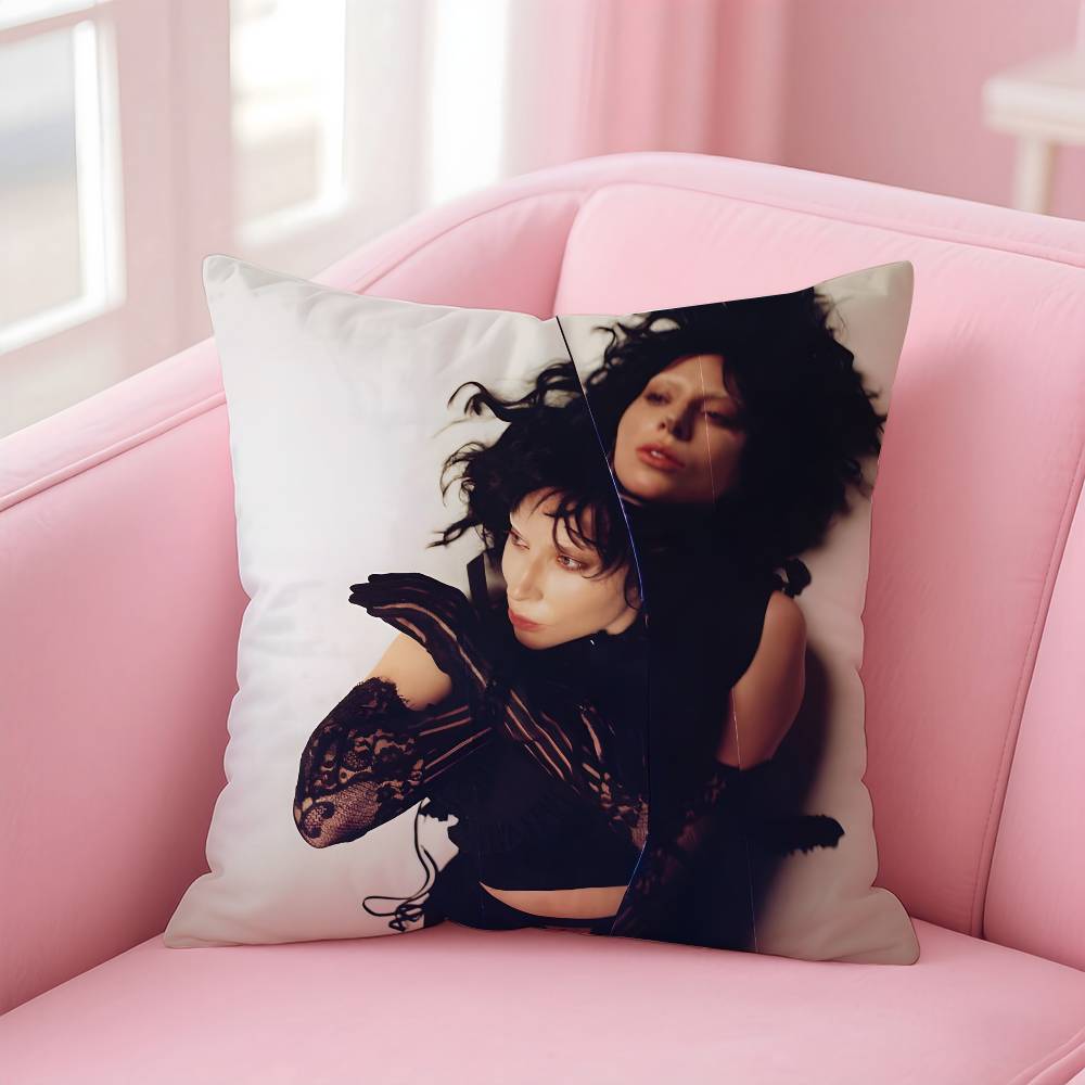 L-Lady SINGER G-gaga Pillow Case Pattern Printing Pillowcase Living Room Sofa Cushion Cover Bedroom Room Decor