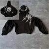 Unisex Dark Gothic Punk Graphic Print Pullover Hoodie Long Sleeve Loose Streetwear Sweatshirt For Men Women
