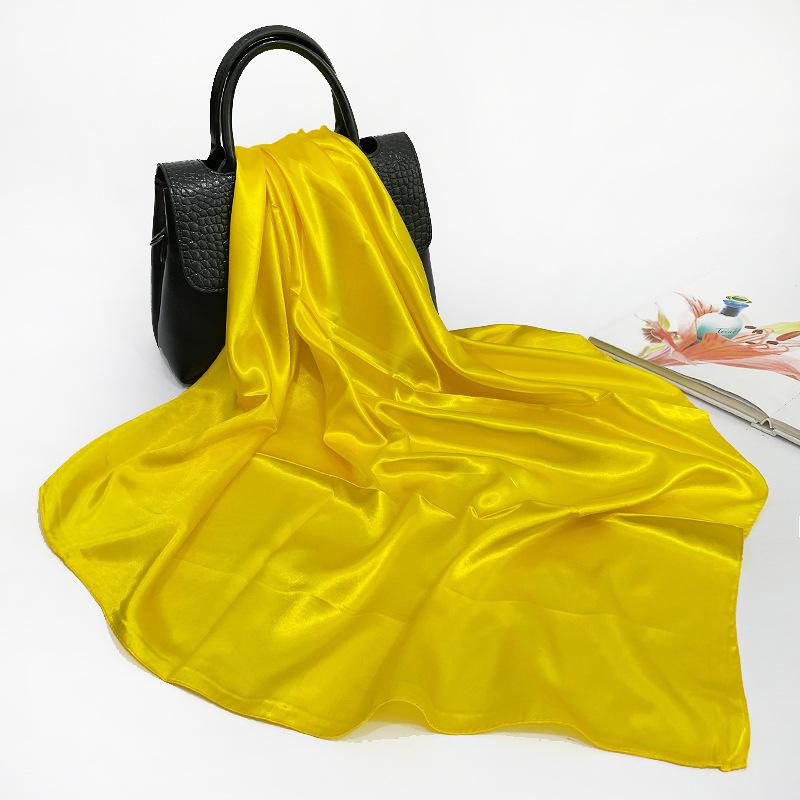 Modisches Neues Vielseitiges Kopftuch Großes Quadratisches Tuch Einfarbiges Tuch Damen Kunstseiden-Satin-Tuch