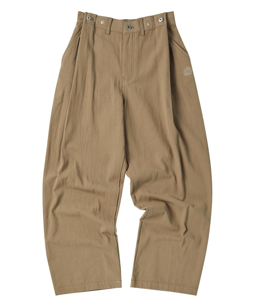 COMONINOZ Button Tuck Pants [Khaki]