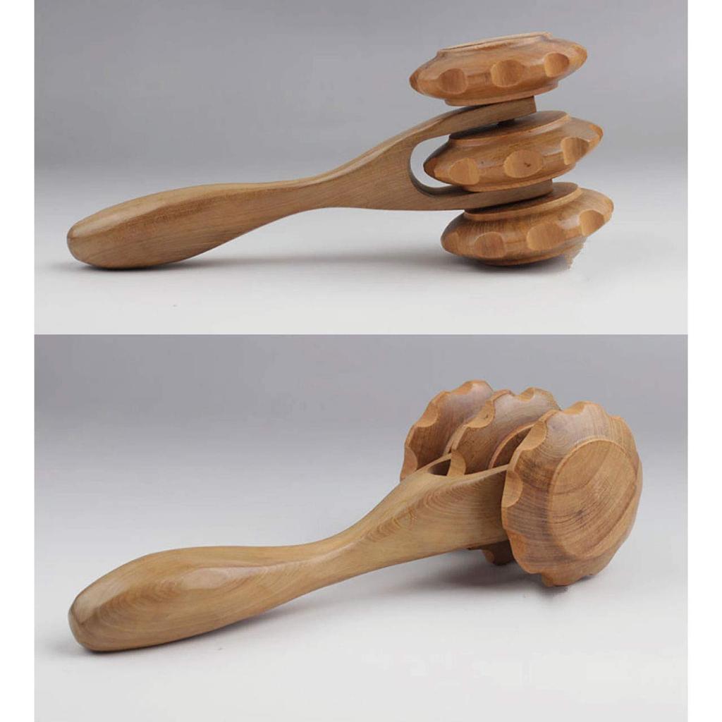 HAMILO Wooden Roller for Cellulite, Upper Arms, Waist, Shoulders, Facial Beauty, Muscle Relaxation