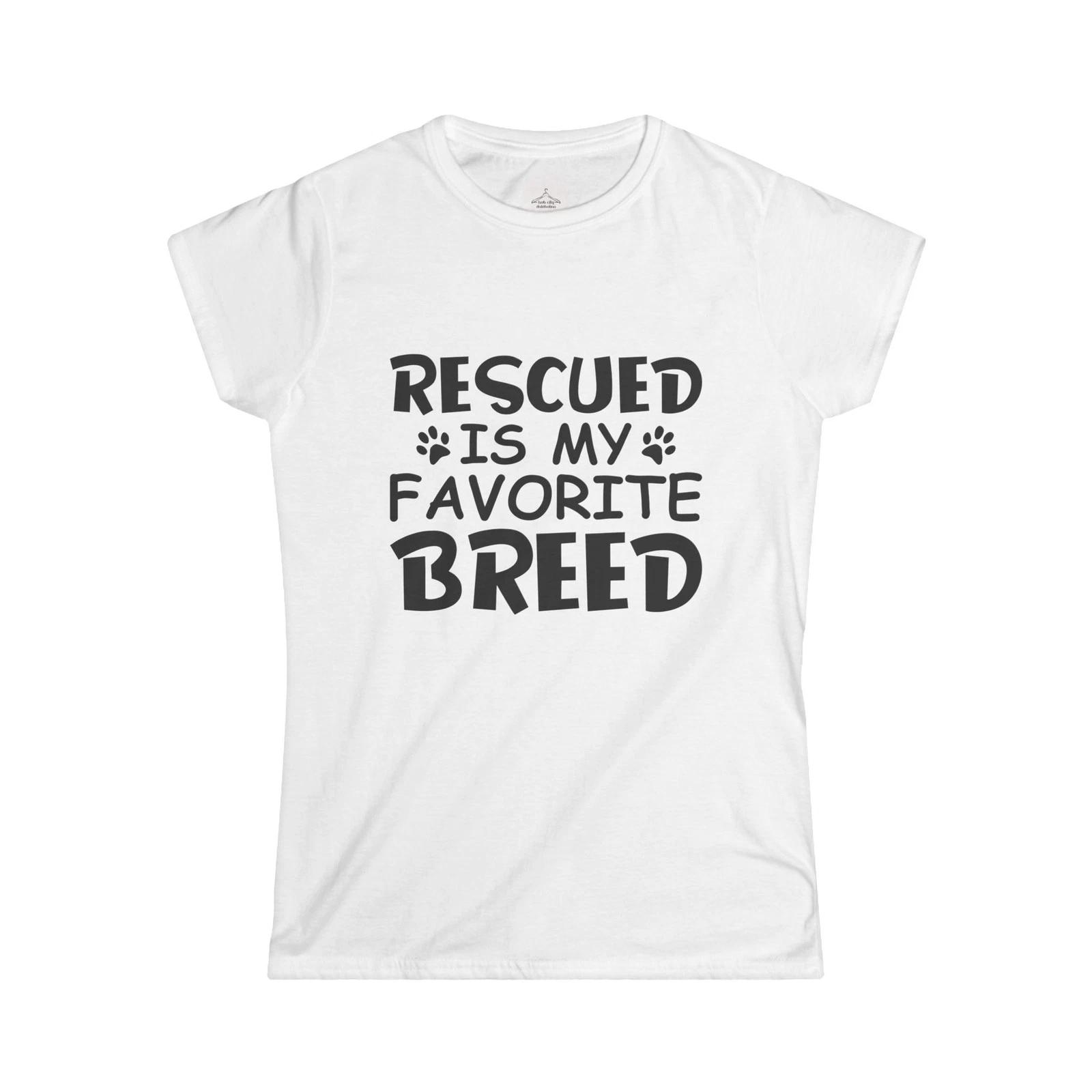 Спасенный - моя любимая порода Футболка, Подарок любителю собак, Футболка с изображением спасенного животного, Питомец M